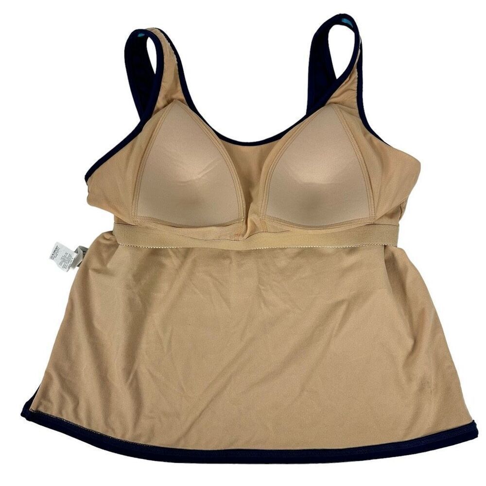 L.L. Bean Tank Tankini Swimsuit Top Teal Blue size 12 - Picture 4 of 7